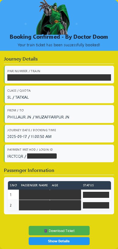Tatkal Booking Confirmation 3