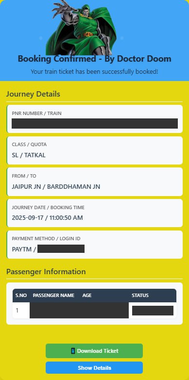 Tatkal Booking Confirmation 5