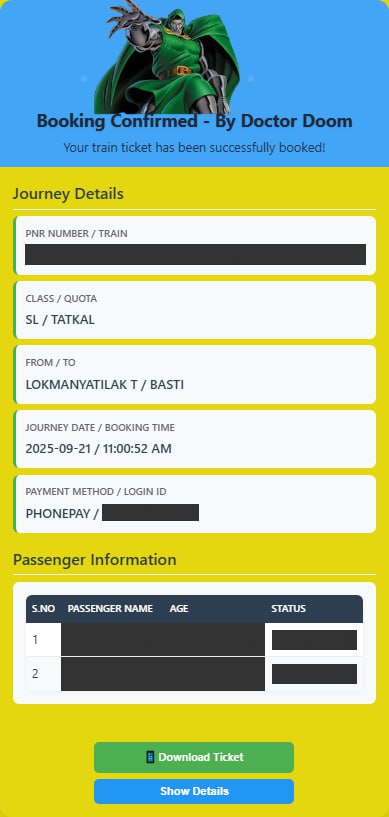 Tatkal Booking Confirmation 6
